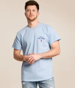 Brew City Michelob Ultra Chip T-Shirt Light Blue Discount