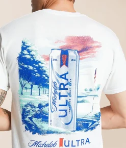 Tops|Graphic T-Shirts | JEDCo Michelob Ultra First Round T-Shirt White