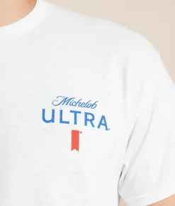 Tops|Graphic T-Shirts | JEDCo Michelob Ultra First Round T-Shirt White