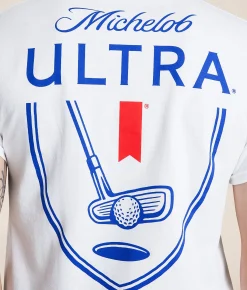 Tops | Brew City Michelob Ultra Golf Crest T-Shirt White