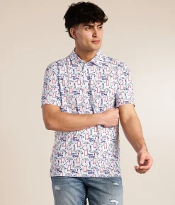 Tops | Tropical Bros. Michelob Ultra Golf Polo White