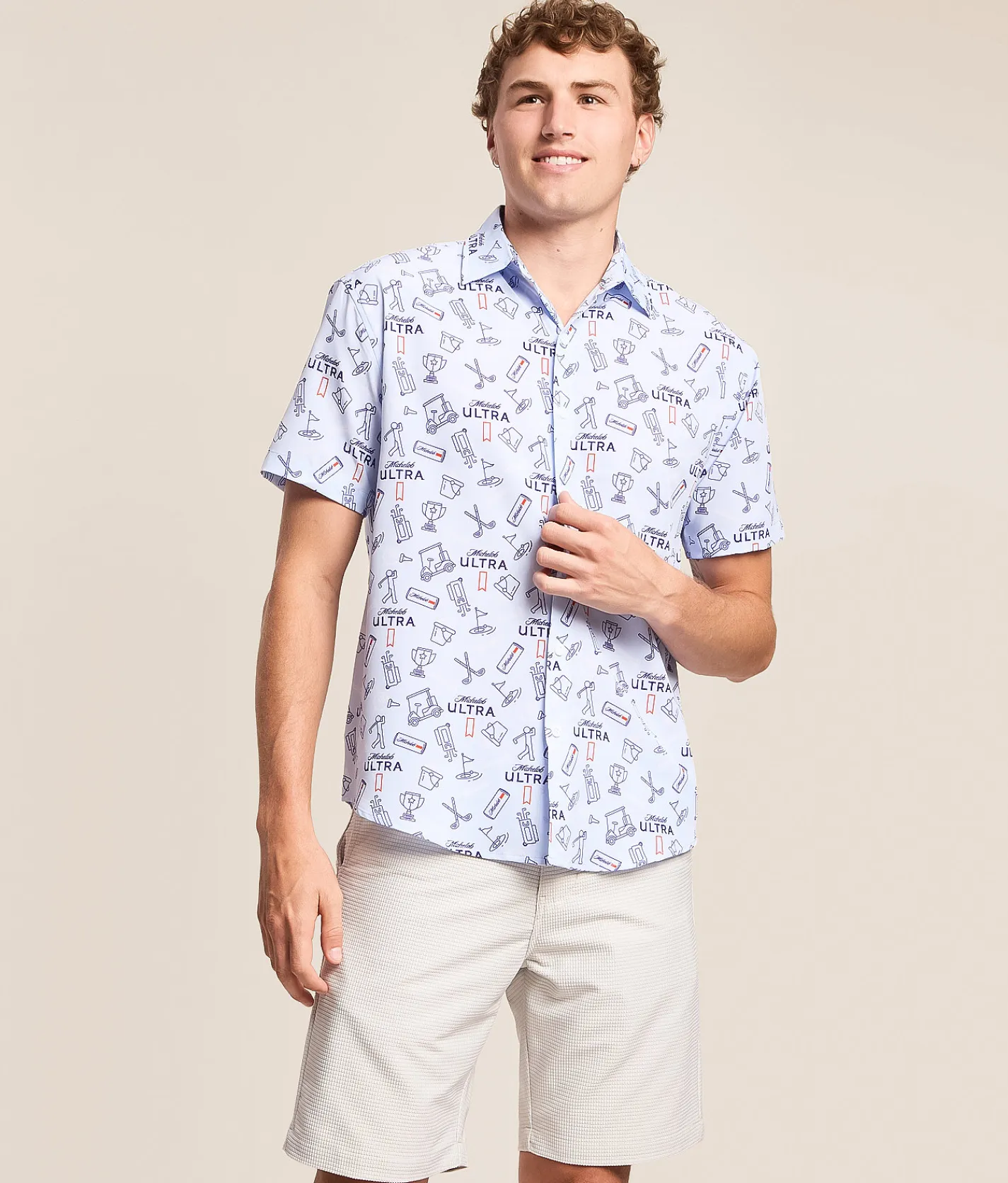 Tops | Tropical Bros. Michelob Ultra Golf Shirt Blue