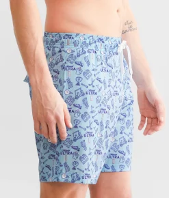 Bottoms|Swimwear | Tropical Bros Michelob Ultra® Golf Stretch Swim Trunks Blue