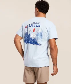 Tops|Graphic T-Shirts | JEDCo Michelob Ultra Golf T-Shirt Light Blue