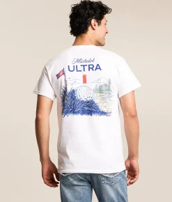 Tops|Graphic T-Shirts | JEDCo Michelob Ultra Golf T-Shirt White