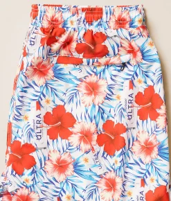 Tropical Bros. Michelob Ultra Hawaiian Stretch Swim Trunks White New
