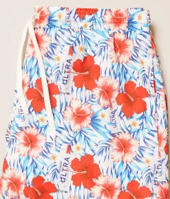 Tropical Bros. Michelob Ultra Hawaiian Stretch Swim Trunks White New