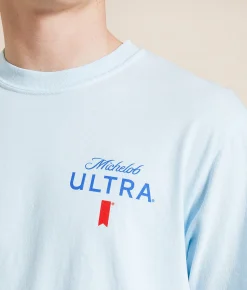 JEDCo Michelob Ultra My First Rodeo T-Shirt Baby Blue
