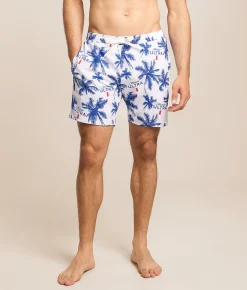 Bottoms | Tropical Bros. Michelob Ultra Palm Stretch Swim Trunks White