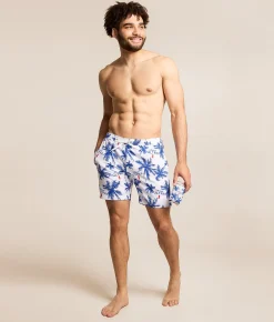 Tropical Bros. Michelob Ultra Palm Stretch Swim Trunks White Outlet