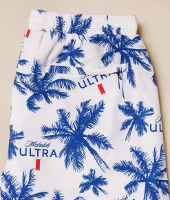 Tropical Bros. Michelob Ultra Palm Stretch Swim Trunks White Outlet