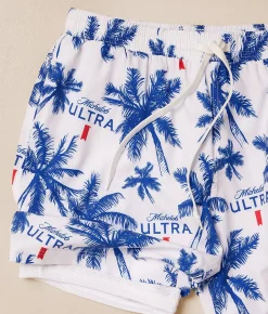 Tropical Bros. Michelob Ultra Palm Stretch Swim Trunks White Outlet