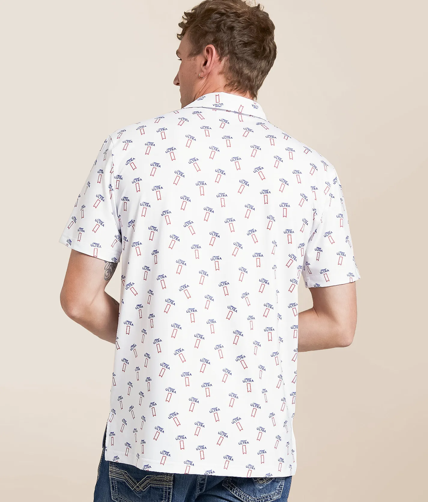 Tropical Bros Michelob Ultra Stretch Polo White Discount