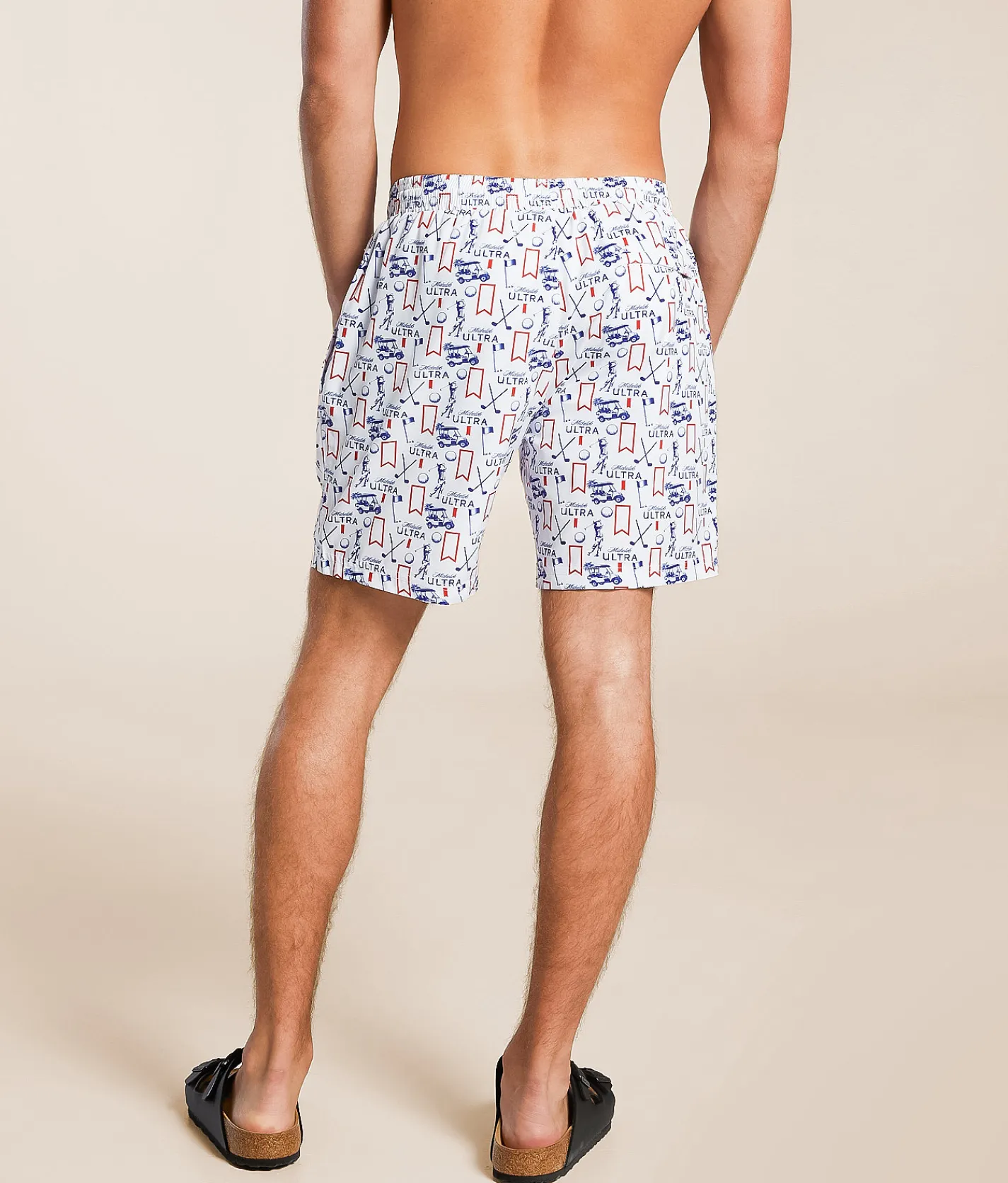 Bottoms|Swimwear | Tropical Bros Michelob Ultra® Stretch Swim Trunks White