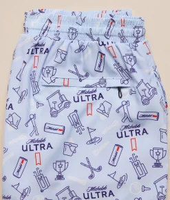 Bottoms|Swimwear | Tropical Bros. Michelob Ultra Swim Trunks Blue