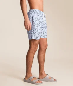 Bottoms|Swimwear | Tropical Bros. Michelob Ultra Swim Trunks Blue