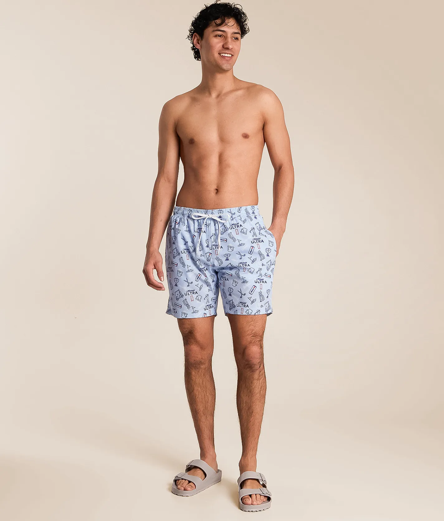 Bottoms|Swimwear | Tropical Bros. Michelob Ultra Swim Trunks Blue