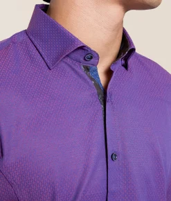 Tops | Eight X Micro Print Shirt Purple