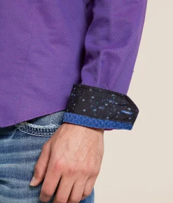 Tops | Eight X Micro Print Shirt Purple