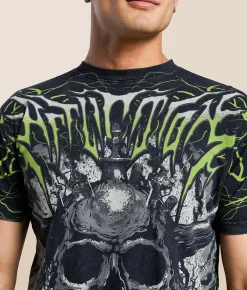 Affliction Midnight Legion T-Shirt Black Lava Wash New