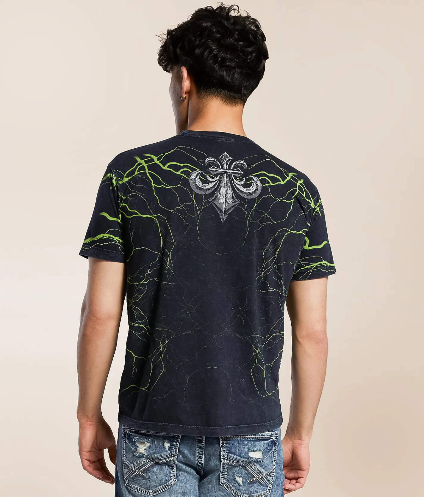 Affliction Midnight Legion T-Shirt Black Lava Wash New