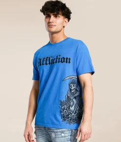 Affliction Midnight Poison T-Shirt Snorkel Blue Outlet
