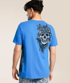 Affliction Midnight Poison T-Shirt Snorkel Blue Outlet