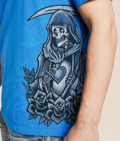 Affliction Midnight Poison T-Shirt Snorkel Blue Outlet