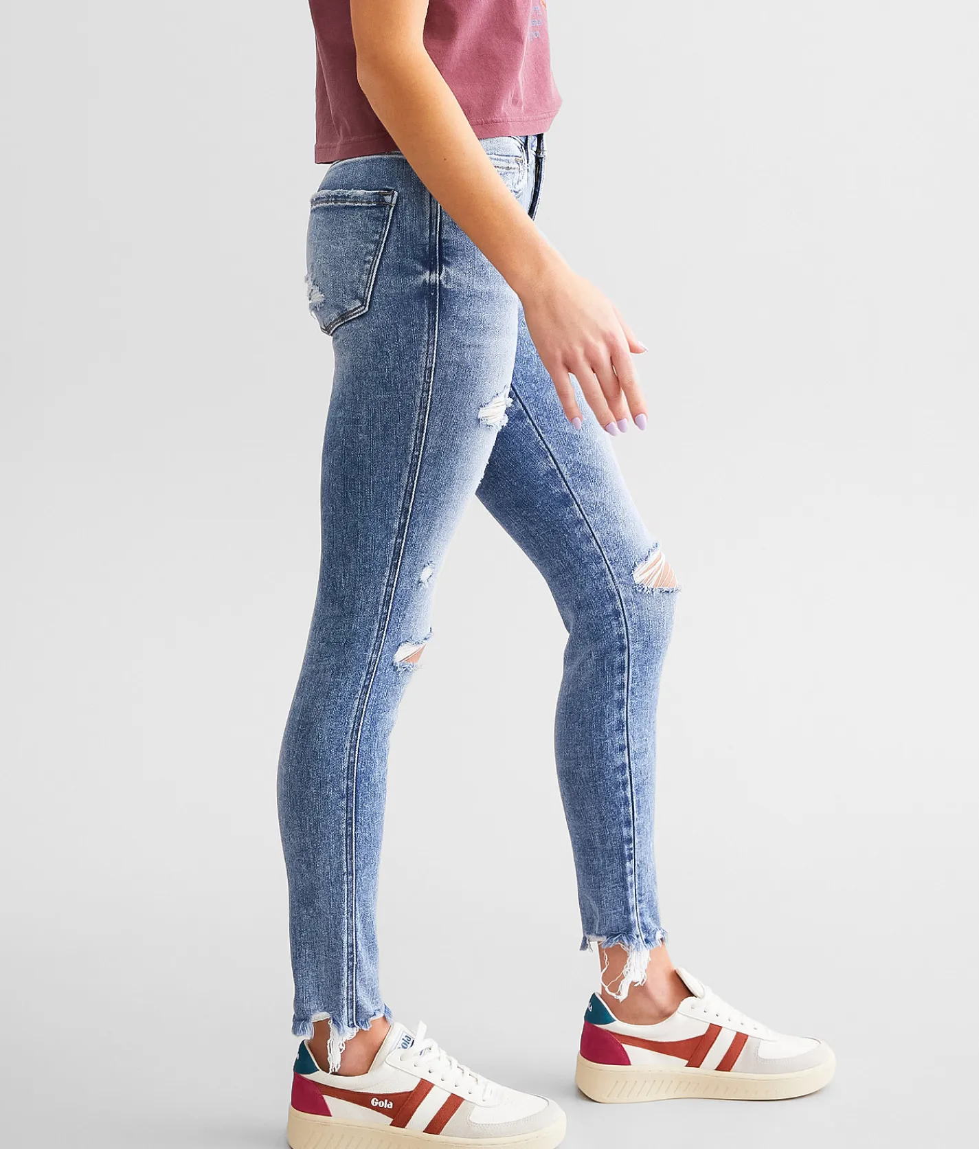 Jeans|Bottoms | Flying Monkey Mid-Rise Ankle Skinny Stretch Jean Metal Moon