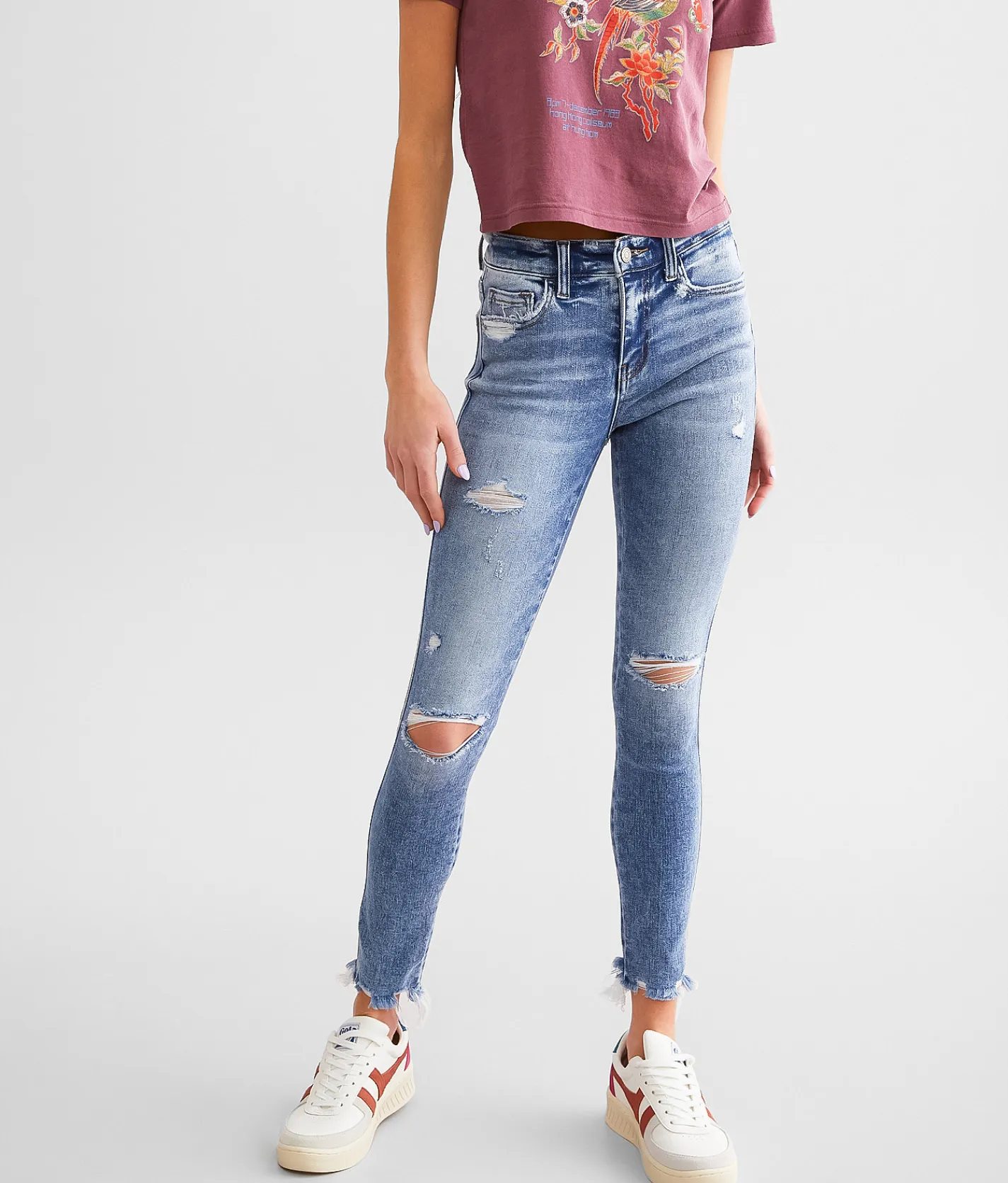 Jeans|Bottoms | Flying Monkey Mid-Rise Ankle Skinny Stretch Jean Metal Moon