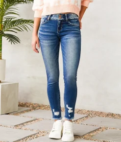 Flying Monkey Mid-Rise Ankle Skinny Stretch Jean Catmint Outlet