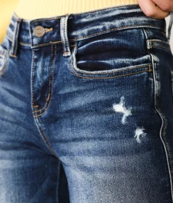 Jeans|Bottoms | Flying Monkey Mid-Rise Ankle Straight Stretch Jean Lapis