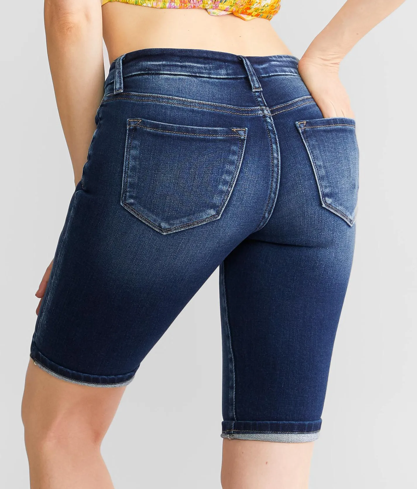 Bottoms|Shorts | KanCan Signature Mid-Rise Bermuda Stretch Short Carissa