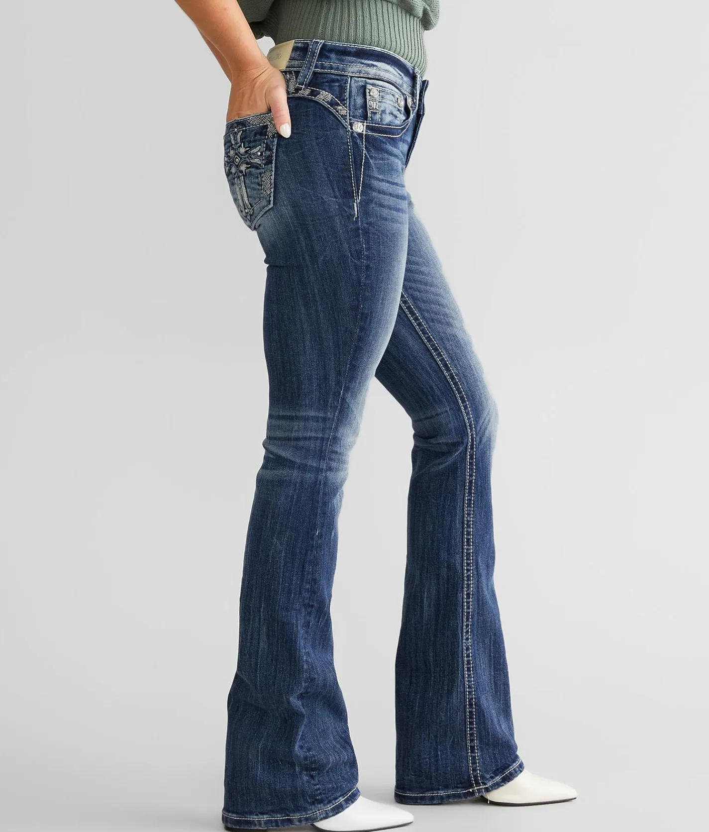 Miss Me Mid-Rise Boot Stretch Jean M803 Clearance