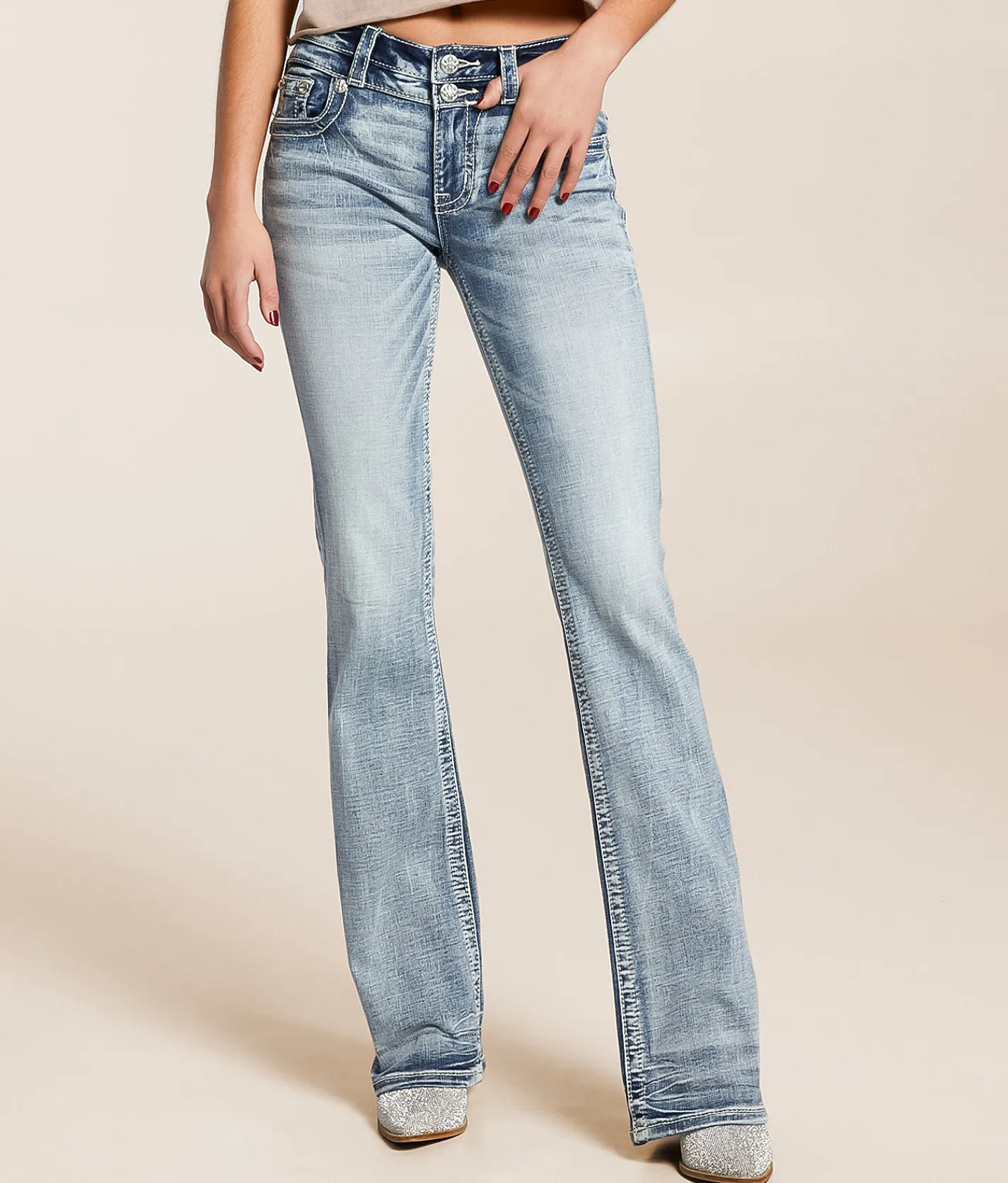 Miss Me Mid-Rise Boot Stretch Jean M458F Sale