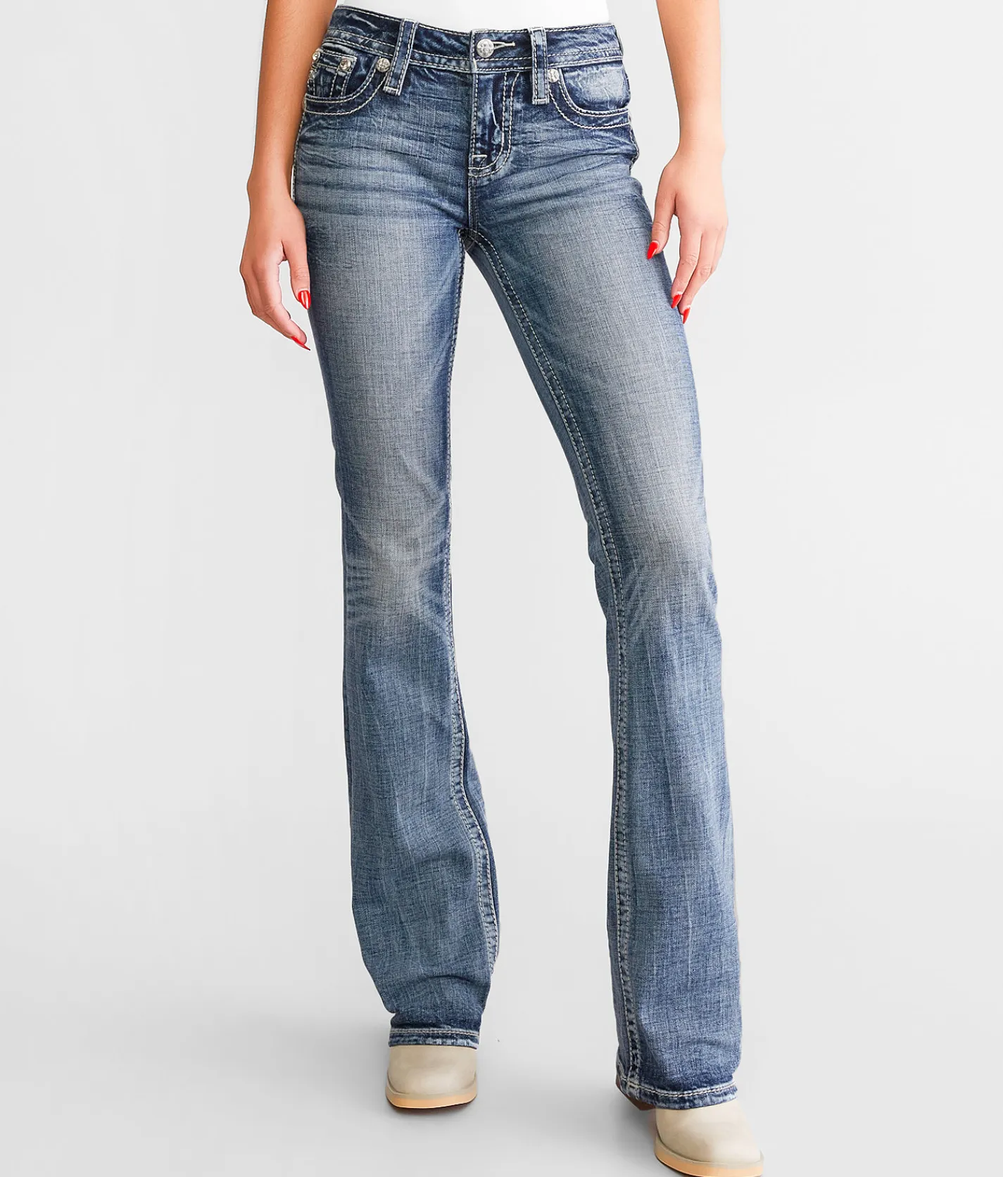 Miss Me Mid-Rise Boot Stretch Jean M860 Clearance