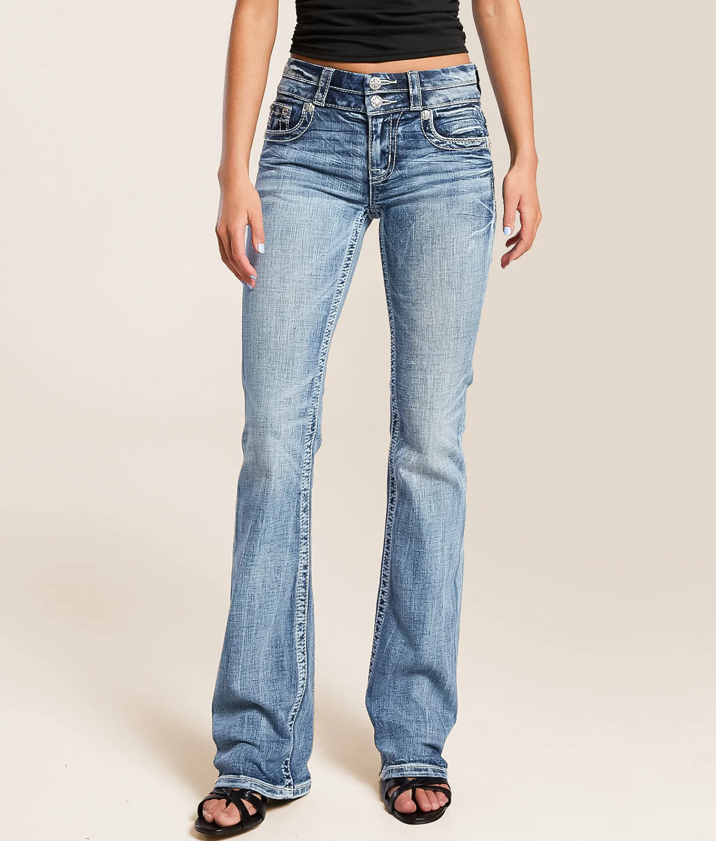 Miss Me Mid-Rise Boot Stretch Jean M383 Hot