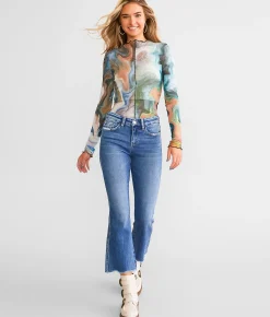Jeans|Bottoms | Flying Monkey Mid-Rise Cropped Flare Stretch Jean Intrigue
