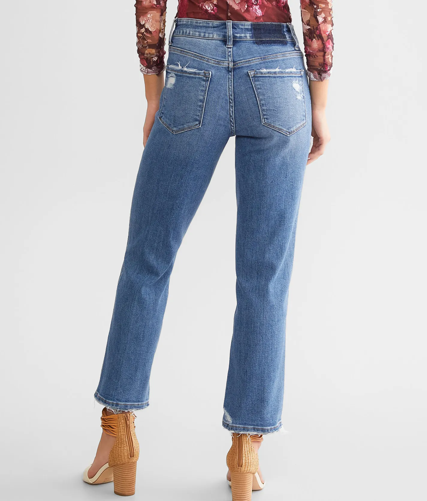 Flying Monkey Mid-Rise Cropped Straight Stretch Jean Preeminent Sale