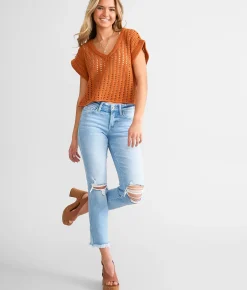 Jeans|Bottoms | Flying Monkey Mid-Rise Cropped Straight Stretch Jean Eminence