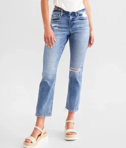 Flying Monkey Mid-Rise Cropped Straight Stretch Jean Blue Century