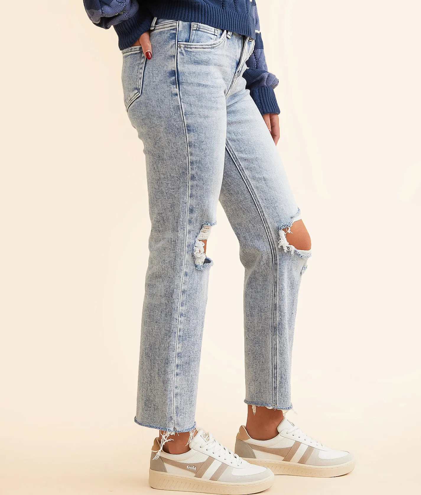 Flying Monkey Mid-Rise Cropped Straight Stretch Jean Ebb