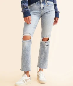 Flying Monkey Mid-Rise Cropped Straight Stretch Jean Ebb
