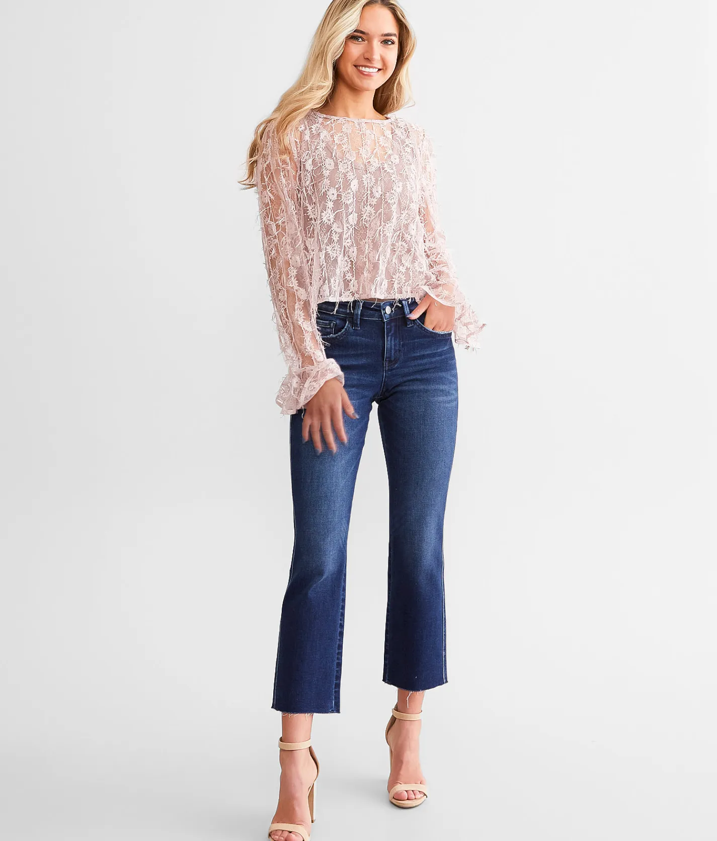 Flying Monkey Mid-Rise Cropped Straight Stretch Jean Meticulously