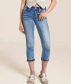 Jeans|Bottoms | Miss Me Mid-Rise Cuffed Stretch Capri Jean M874