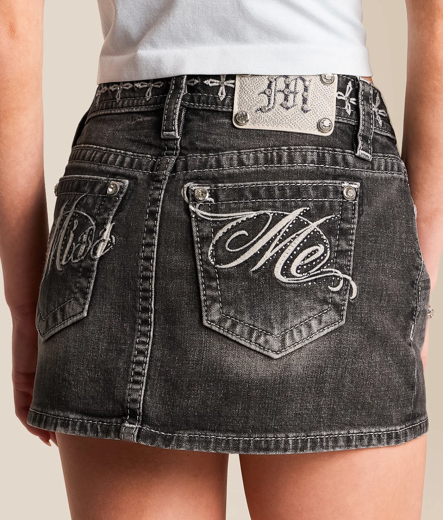 Miss Me Mid-Rise Denim Mini Skirt G36
