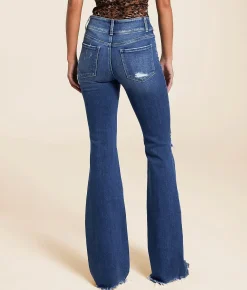 Jeans|Bottoms | Flying Monkey Mid-Rise Flare Stretch Jean Refined Summit