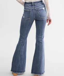 Bottoms | Flying Monkey Mid-Rise Flare Stretch Jean Pep