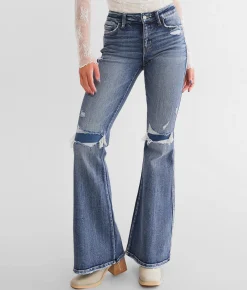 Bottoms | Flying Monkey Mid-Rise Flare Stretch Jean Pep