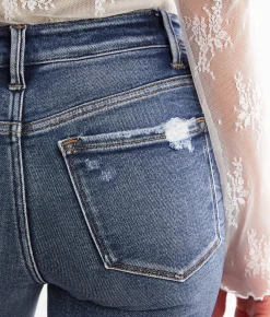 Bottoms | Flying Monkey Mid-Rise Flare Stretch Jean Pep